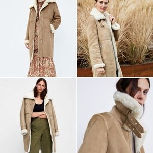 NWOT Zara Faux Suede Biker Jacket